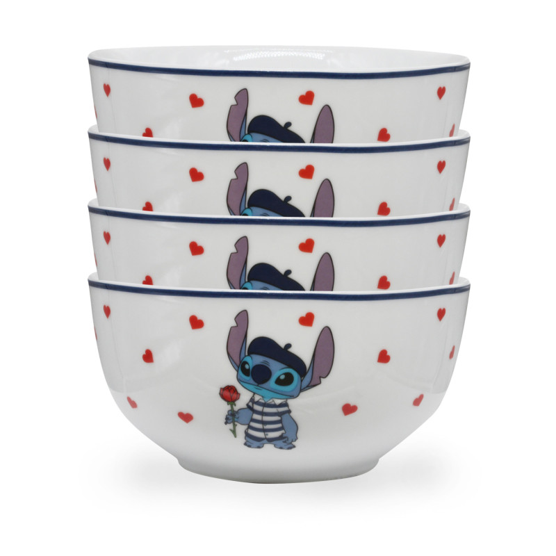 Disney Stitch Love Cereal Bowl   Set of 4